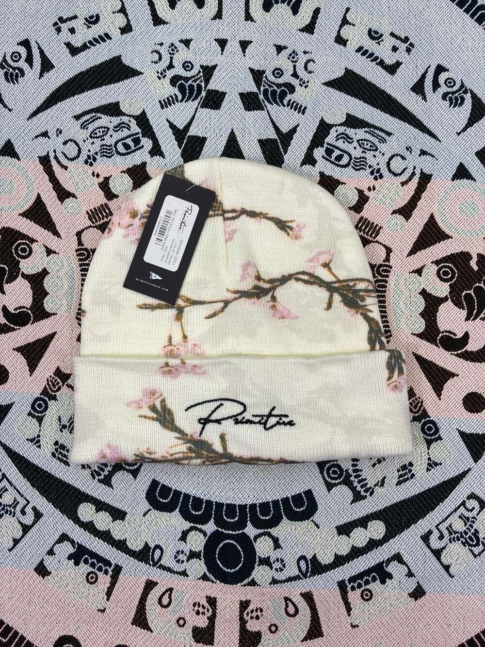 Primitive Cherry Blossom Beanie Cream OSFA